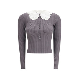 Self-Portrait Gray Viscose Shirt