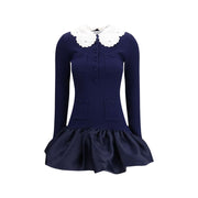 Self-Portrait Blue Viscose Cocktail Dress