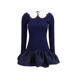 Self-Portrait Blue Viscose Cocktail Dress