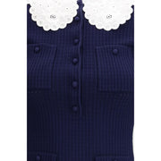 Self-Portrait Blue Viscose Cocktail Dress