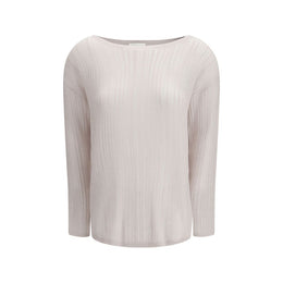 Allude White Cashmere Cashmere Sweater
