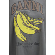 Ganni Gray Cotton T-Shirt