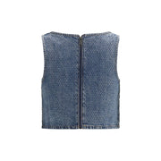 Self-Portrait Blue Cotton Top