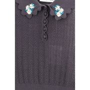 Self-Portrait Gray Wool Top