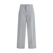 Haikure Light Blue Cotton Straight-Leg Jeans