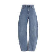 Self-Portrait Blue Cotton Relaxed Fit Jeans