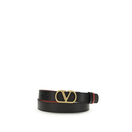 Valentino Garavani Black Calf Leather Bos Taurus Regular Belt