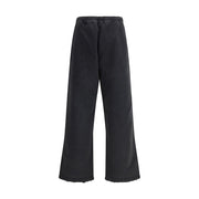 Balenciaga Black Cotton Casual Pants
