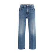 Mother Denim Blue Cotton Relaxed Fit Jeans