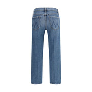 Mother Denim Blue Cotton Relaxed Fit Jeans