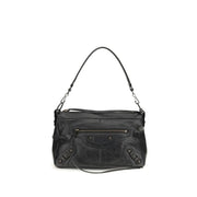 Balenciaga Black Lamb Ovis Aries Aries Shoulder Bag