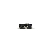 Alexander McQueen Black Calf Leather Bos Taurus Bracelet