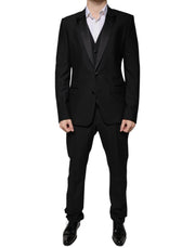 Dolce & Gabbana Black Virgin Wool Tuxedo