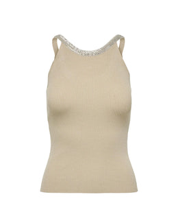 Only Beige Nylon  Elastane Tank Tops