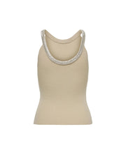 Only Beige Nylon  Elastane Tank Tops
