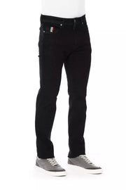 Baldinini Trend Black Cotton Straight-Leg Jeans