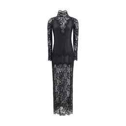 Rabanne Black Polyamide Long Dress