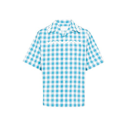 Prada Blue Cotton Pattern Shirt