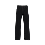 Saint Laurent Black Cotton Relaxed Fit Jeans