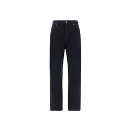 Saint Laurent Black Cotton Straight-Leg Jeans
