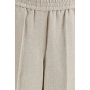 Brunello Cucinelli Beige Linen Casual Pants