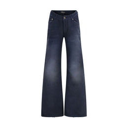 Balenciaga Blue Cotton Flared Jeans