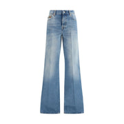 Gucci Light Blue Cotton Flared Jeans