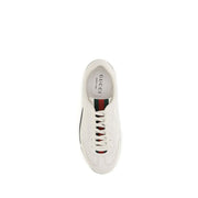 Gucci White Calf Leather Bos Taurus Low Top Sneakers