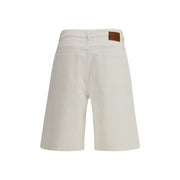 P.A.R.O.S.H. White Cotton Bermuda Shorts