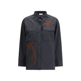 P.A.R.O.S.H. Black Cotton Pattern Shirt