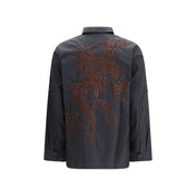 P.A.R.O.S.H. Black Cotton Pattern Shirt