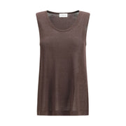 P.A.R.O.S.H. Brown Linen Tank Tops