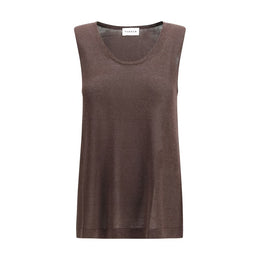 P.A.R.O.S.H. Brown Linen Tank Tops