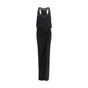 The Andamane Black Polyester Long Dress