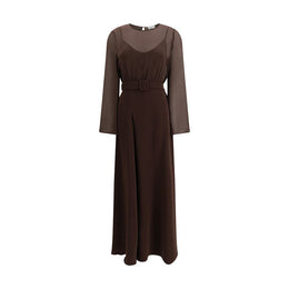 P.A.R.O.S.H. Brown Polyester Casual Dress