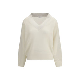 Brunello Cucinelli Cream Cashmere Cashmere Sweater