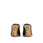 Bottega Veneta Black Lamb Leather Mules