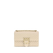 PINKO Beige Calf Leather Bos Taurus Shoulder Bag