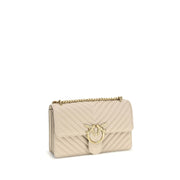 PINKO Beige Calf Leather Bos Taurus Shoulder Bag