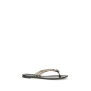 Casadei Black Polyurethane Flat Sandals