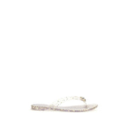 Casadei Gold Polyurethane Flat Sandals