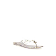 Casadei Gold Polyurethane Flat Sandals