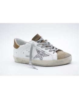 Golden Goose Brown Leather And Textile Low Top Sneakers