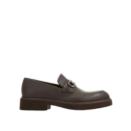 Salvatore Ferragamo Brown Calfskin Slip-On Loafers