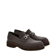 Salvatore Ferragamo Brown Calfskin Slip-On Loafers