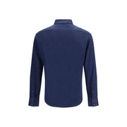 Brunello Cucinelli Blue Linen Dress Shirt