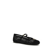 Prada Black Cotton Ballet Flats