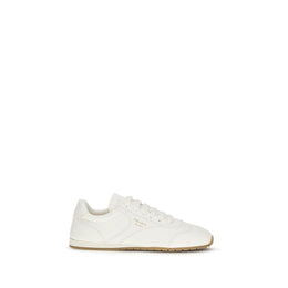 Prada Cream Calf Leather Bos Taurus Low Top Sneakers
