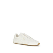 Prada Cream Calf Leather Bos Taurus Low Top Sneakers