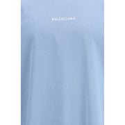 Balenciaga Light Blue Cotton T-Shirt